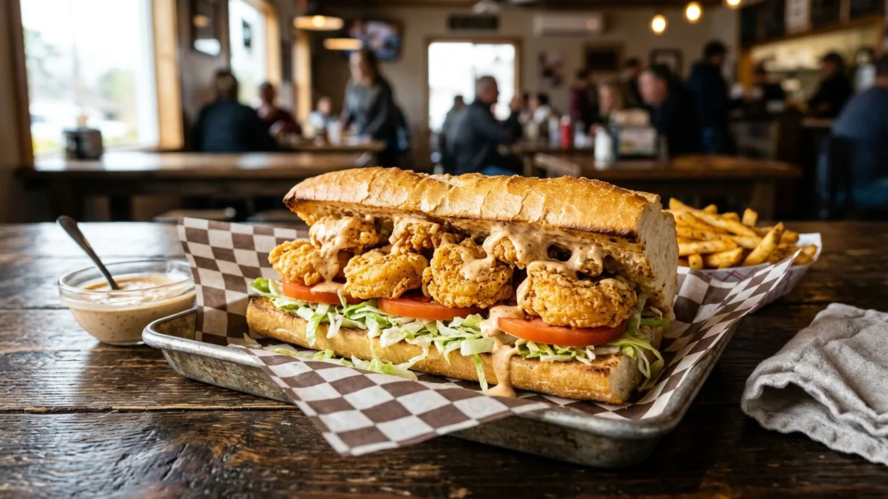 Just Loaf'N shrimp po'boy