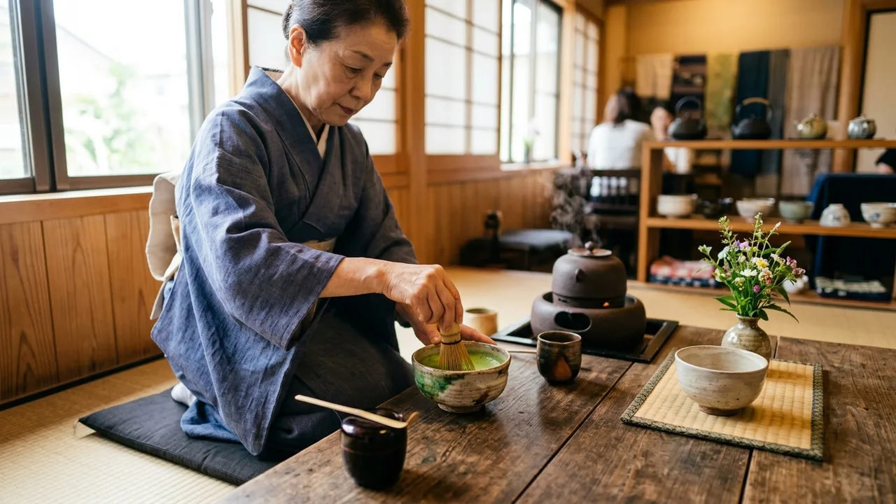 Traditional Japanese tea ceremony at Blue Willow Teaspot