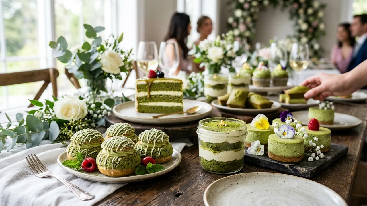 Matcha desserts for wedding and event catering