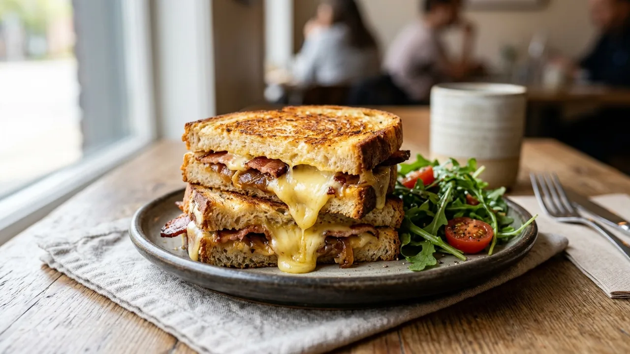 The Fat Shallot gourmet grilled cheese sandwich