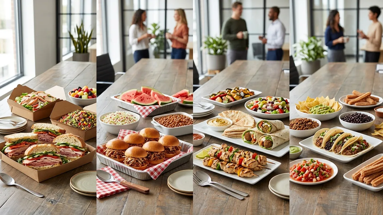 Corporate catering comparison showing regional price variations across U.S. cities