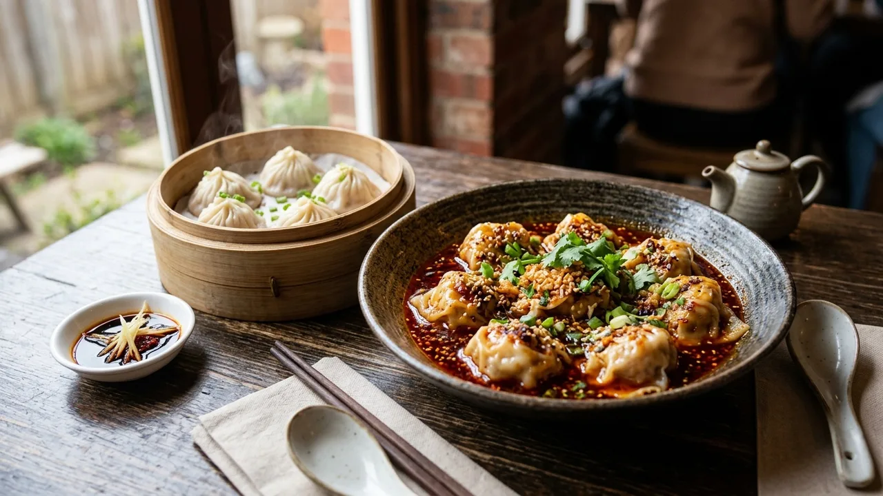 Yuan Wonton chili oil wontons and xiao long bao