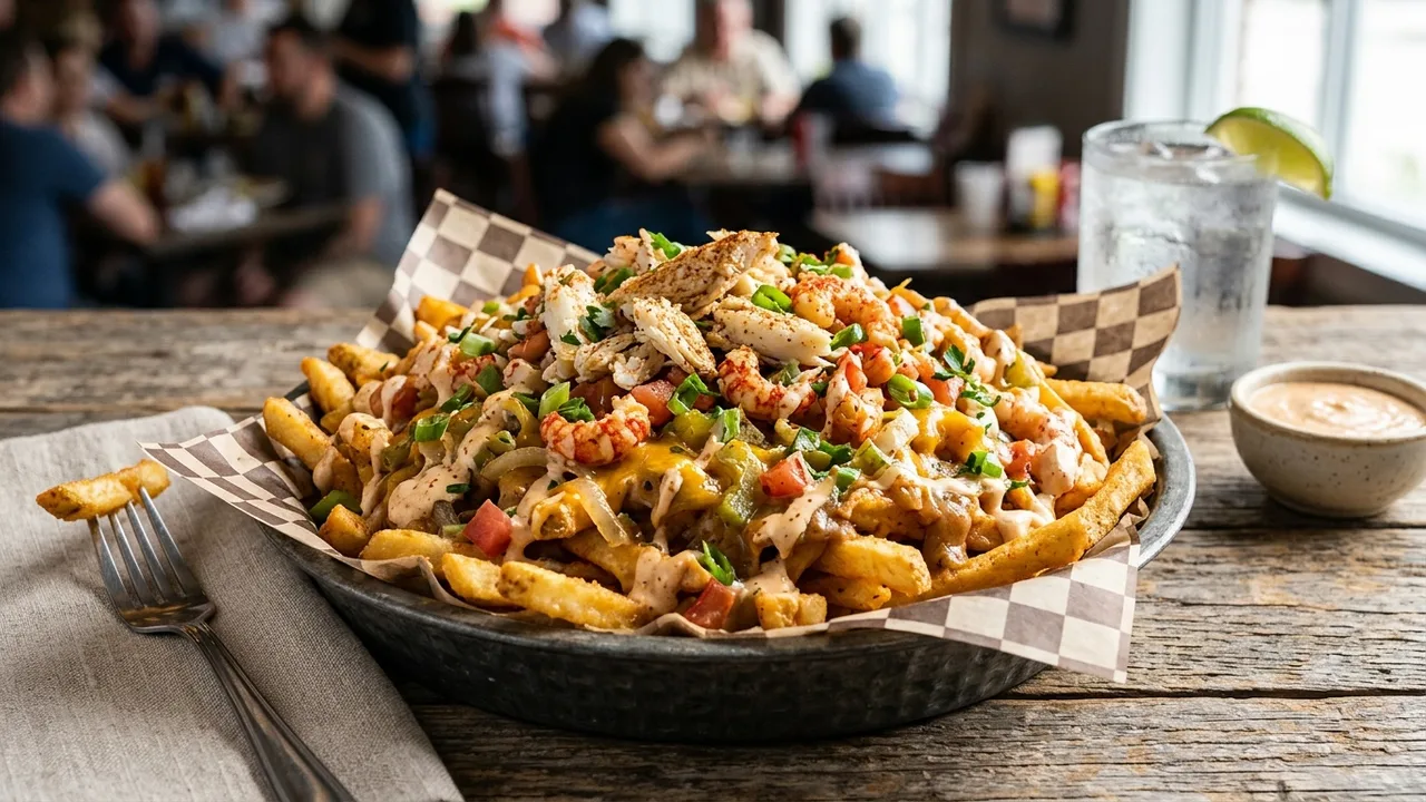 Taste Bud Bullies Swamp Fries with crab, crawfish and shrimp