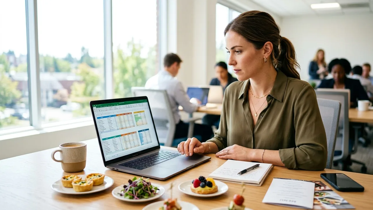 Event planner using Edesia marketplace to compare catering vendors and pricing