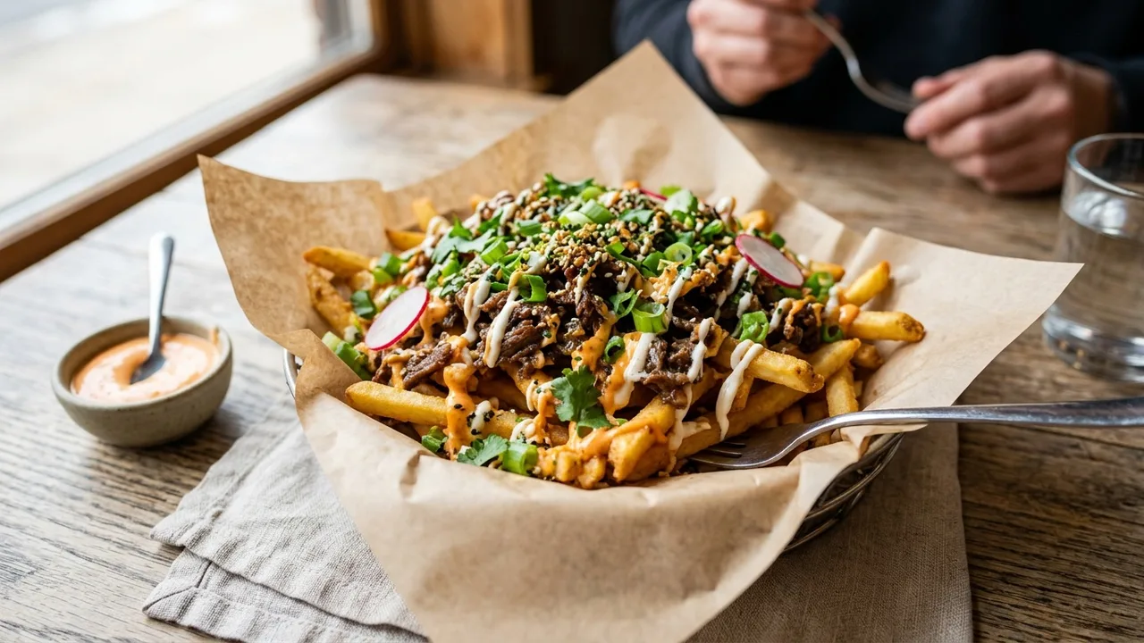 Oh My Gogi Korean-Mexican fusion OMG fries with bulgogi and spicy mayo