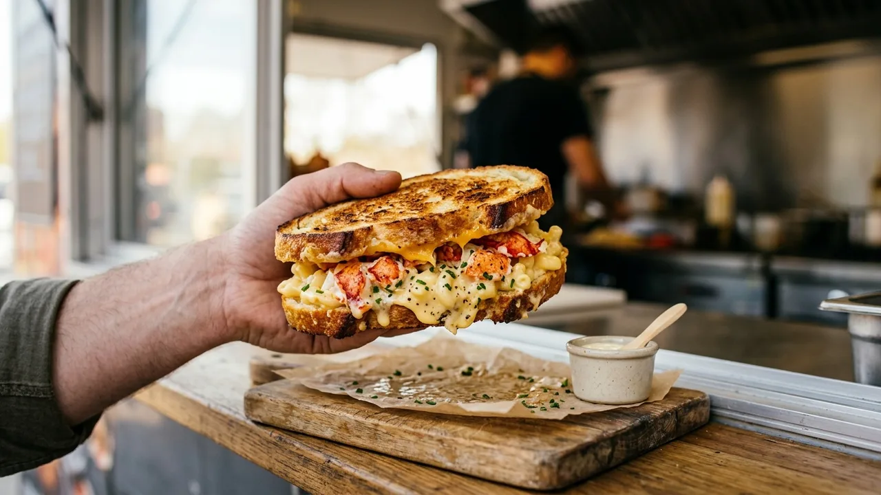 Gourmade - Gourmet food truck serving lobster mac and cheese sandwich